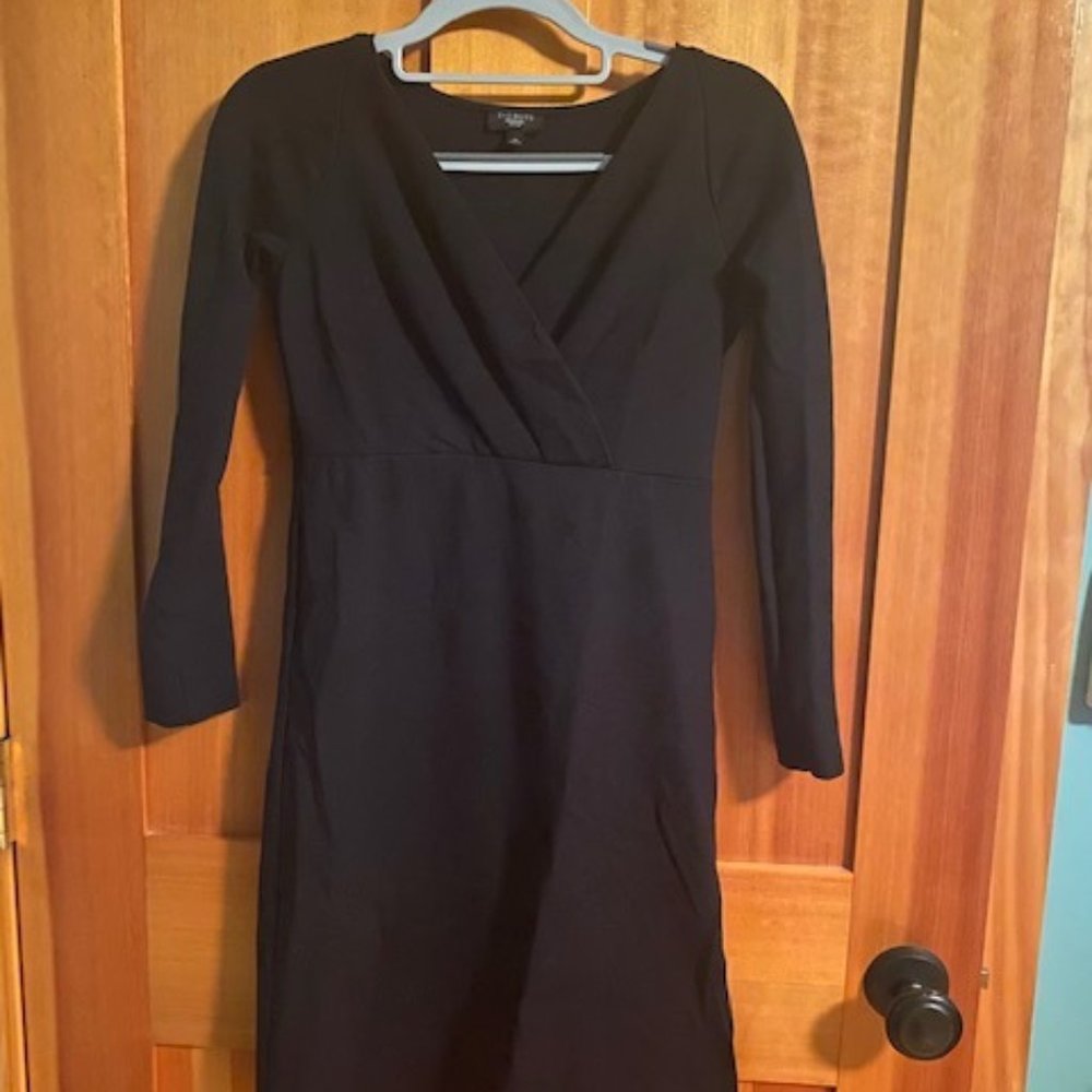 Talbots Petite Long Sleeve Faux Wrap Dress